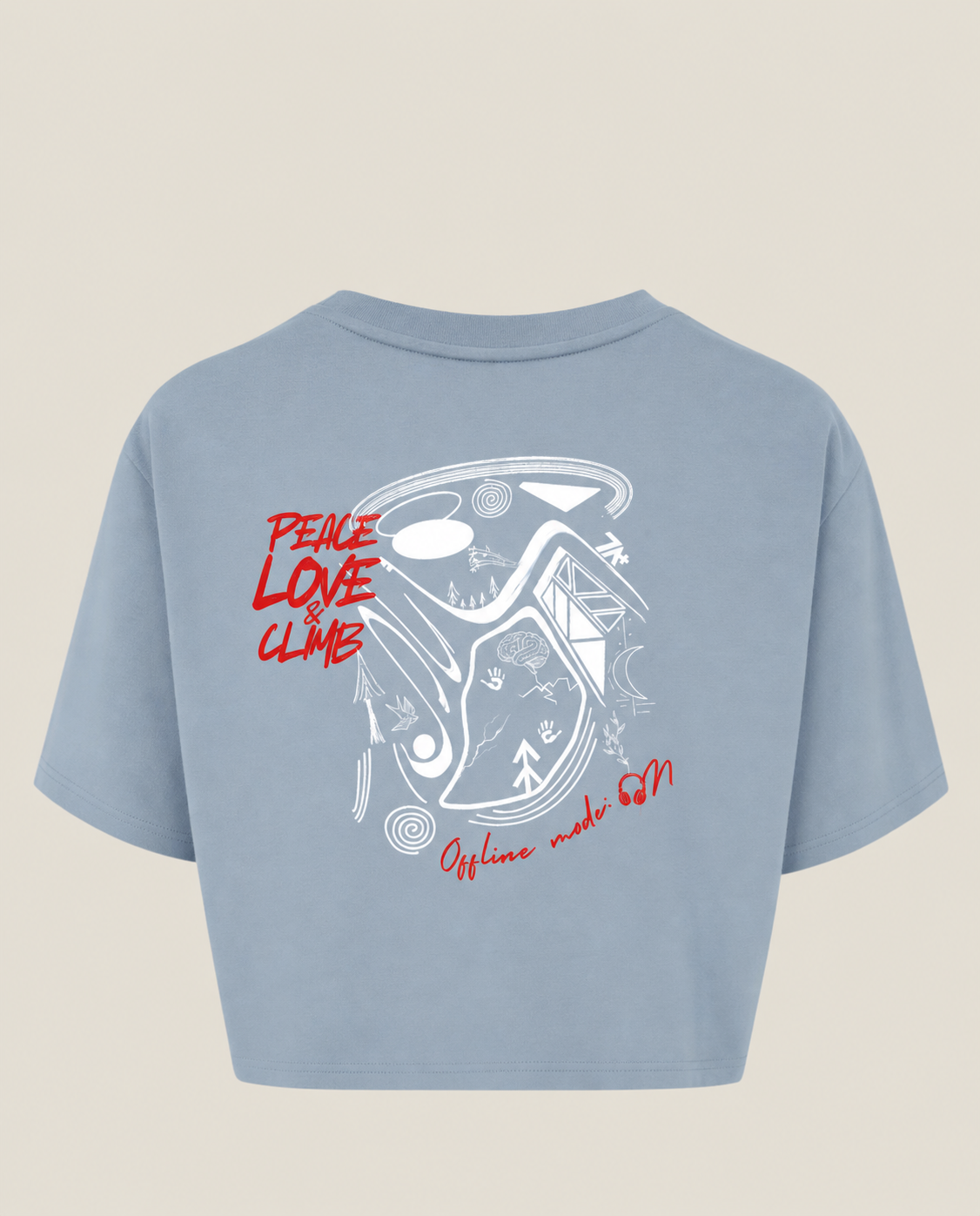 Camiseta abstract color cloudy para escalar parte trasera.