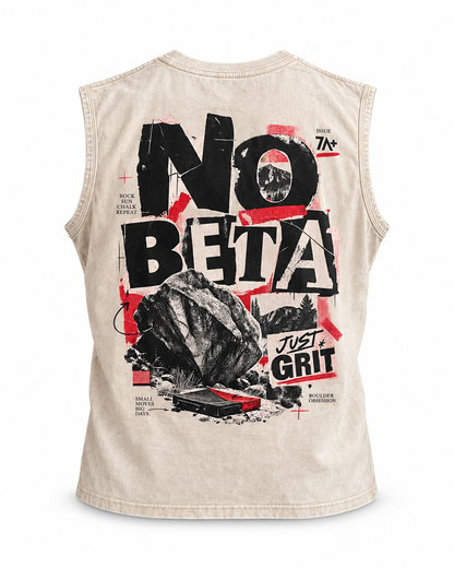 Camiseta de boulder sin mangas NO BETA color Marfil.