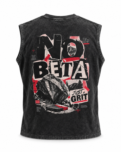 Camiseta de boulder sin mangas NO BETA color Negro.
