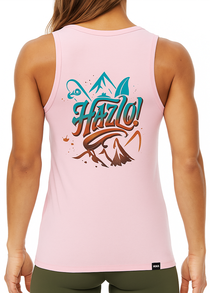 Camiseta Hazlo, color rosa, parte trasera.