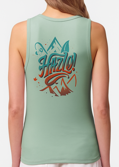 Camiseta Hazlo, color Aloe, parte trasera.