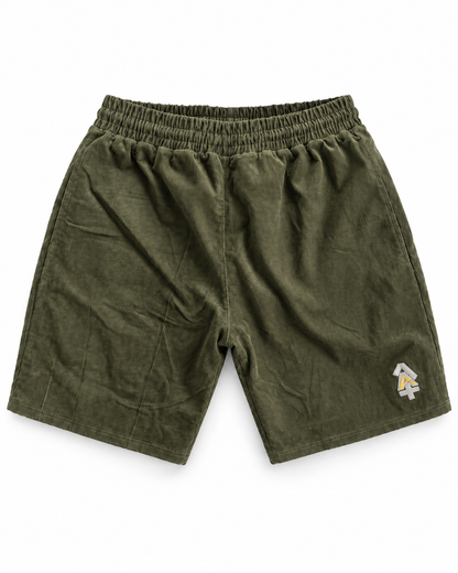 Pantalón corto de pana verde olivo