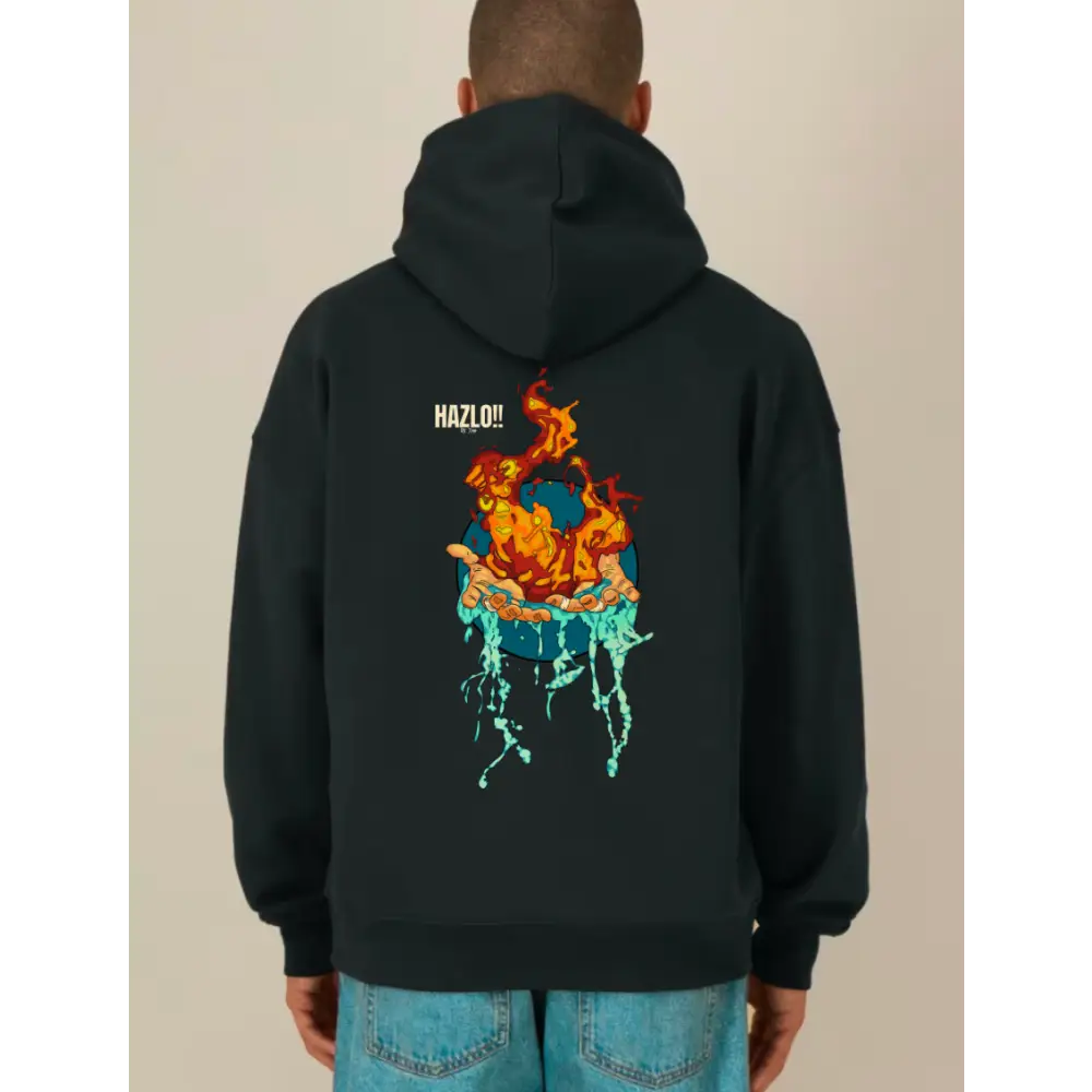 Sudaderas Hazlo by 7A+ Agua y fuego. - XS / Negro - Entrenamiento